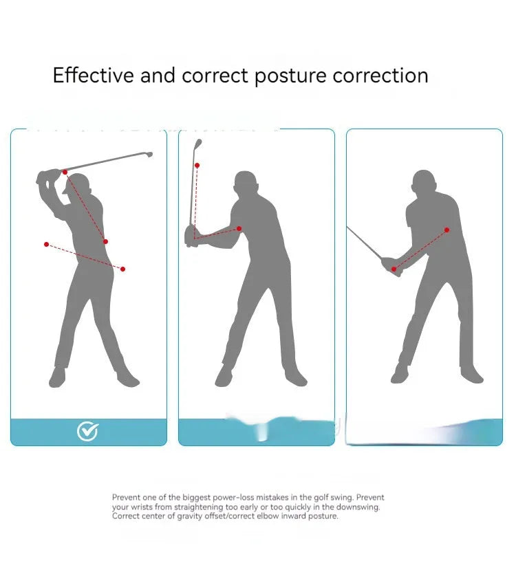 Black silicone elastic string golf swing trainer rope for physical correction action practice