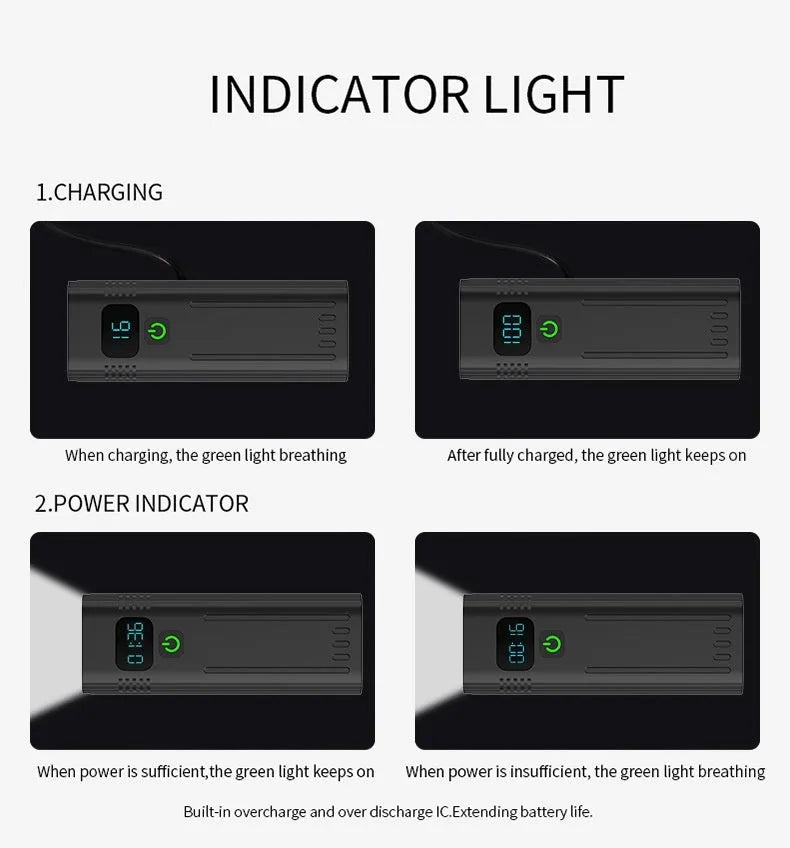 Black KX12DF digital display bicycle headlight mounted on a quick-release bracket with USB cable.