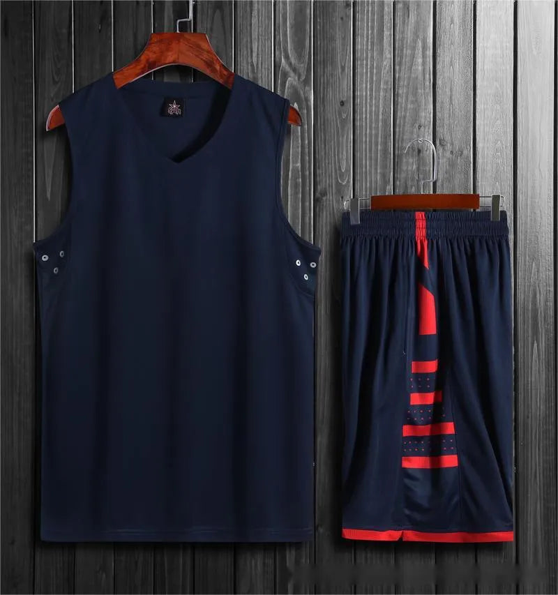 Black and white basketball training sports vest set with trousers for student campus competitions
