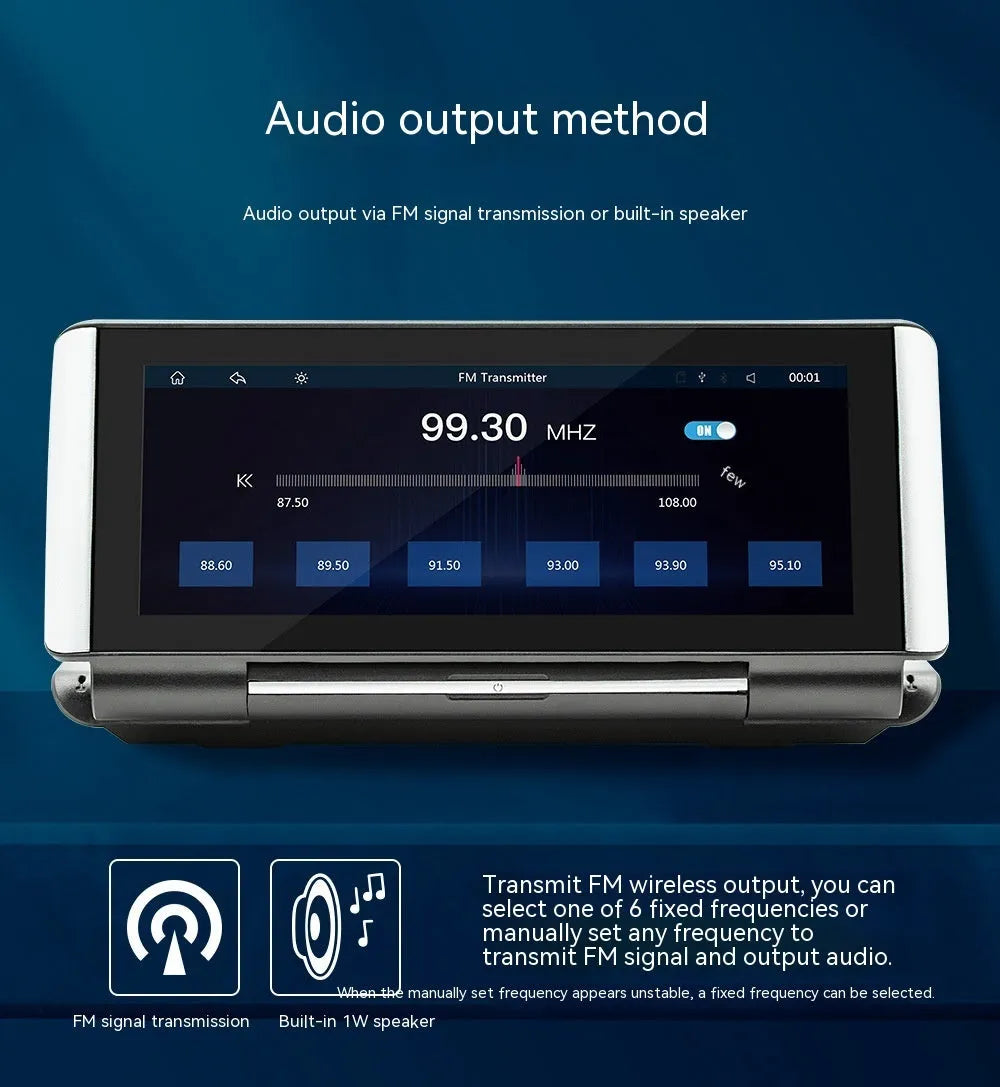 6.86-inch Bluetooth MP5 car multimedia player with wireless CarPlay on dashboard
