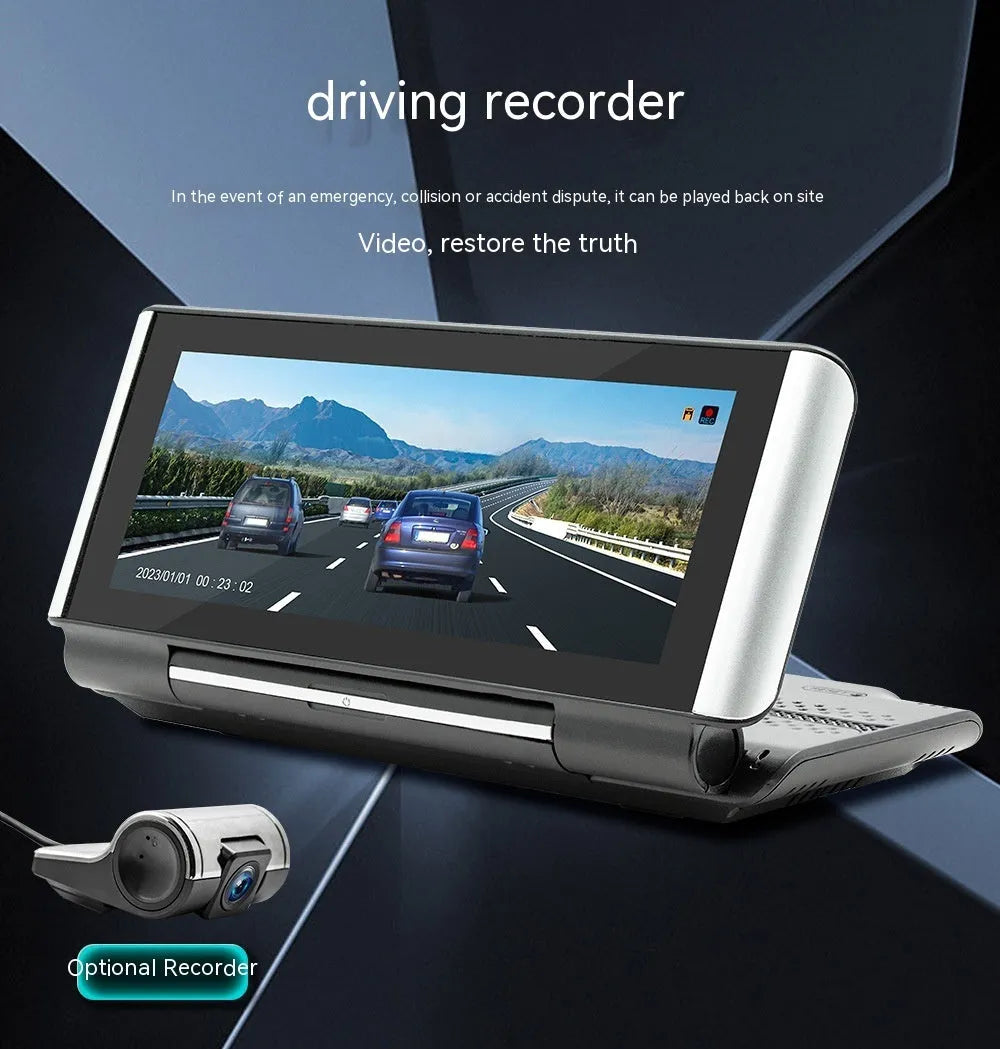 6.86-inch Bluetooth MP5 car multimedia player with wireless CarPlay on dashboard