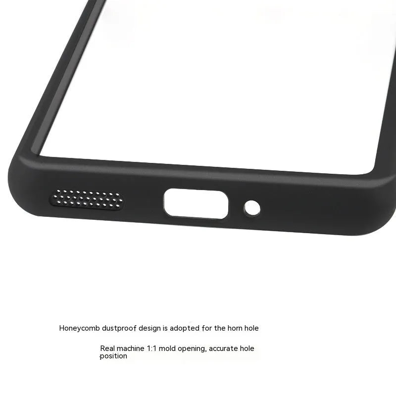 Black border transparent PC TPU frosted phone case for OnePlus with corner airbags and 1.5mm backboard