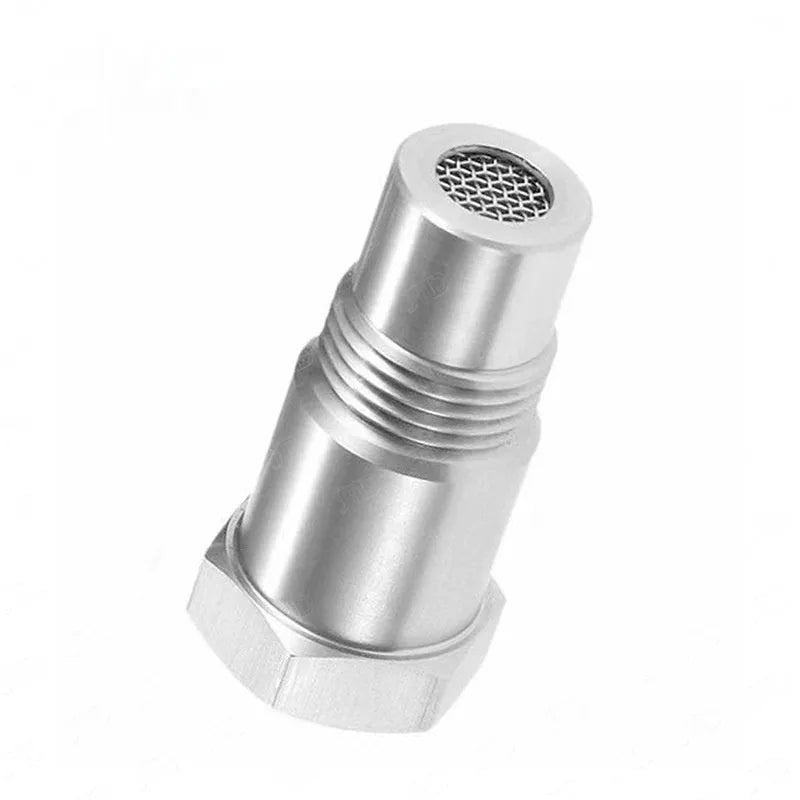 Stainless steel oxygen sensor adapter with M18x1.5 thread and integrated catalyst element
