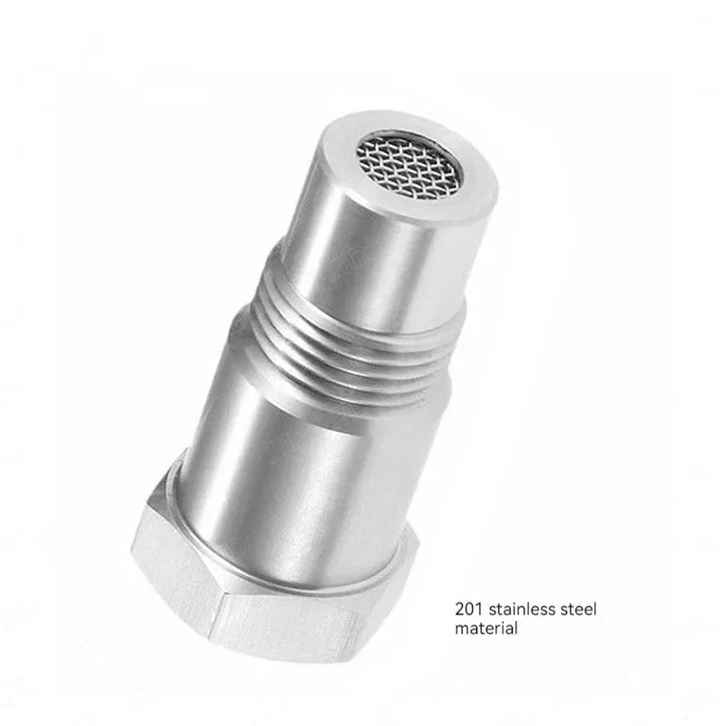 Stainless steel oxygen sensor adapter with M18x1.5 thread and integrated catalyst element