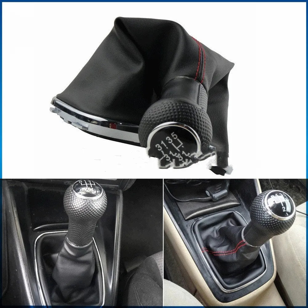 Silver frame black line gear selector handle for Volkswagen Mk4 6-speed manual transmission