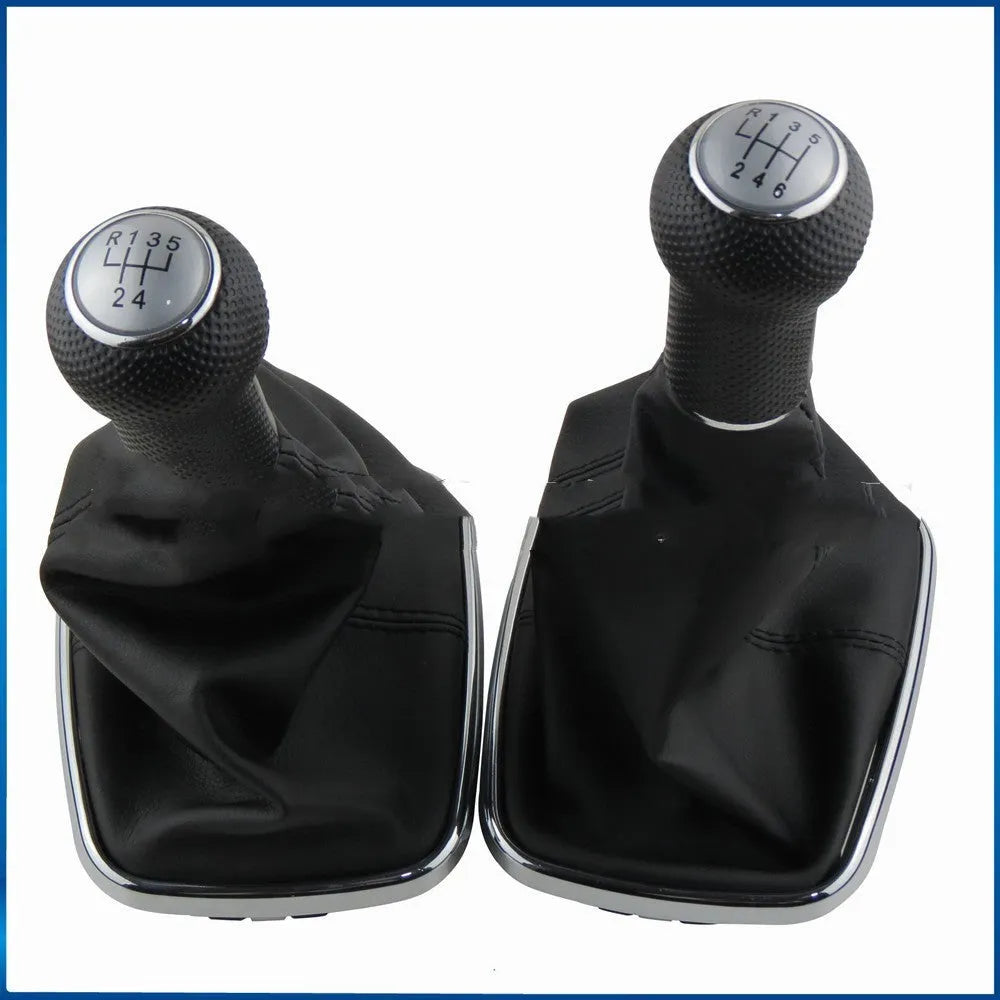 Silver frame black line gear selector handle for Volkswagen Mk4 6-speed manual transmission