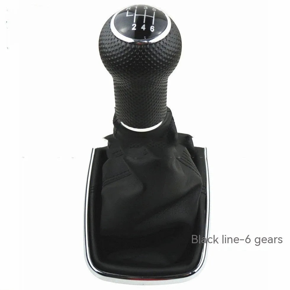 Silver frame black line gear selector handle for Volkswagen Mk4 6-speed manual transmission