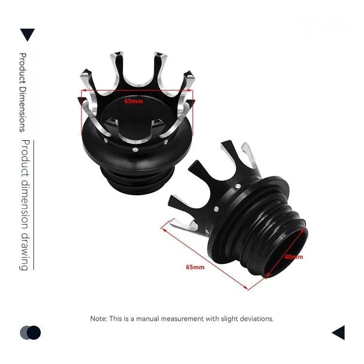 Aluminium alloy locking fuel tank cap for Harley Davidson motorcycle in choice of five finishes