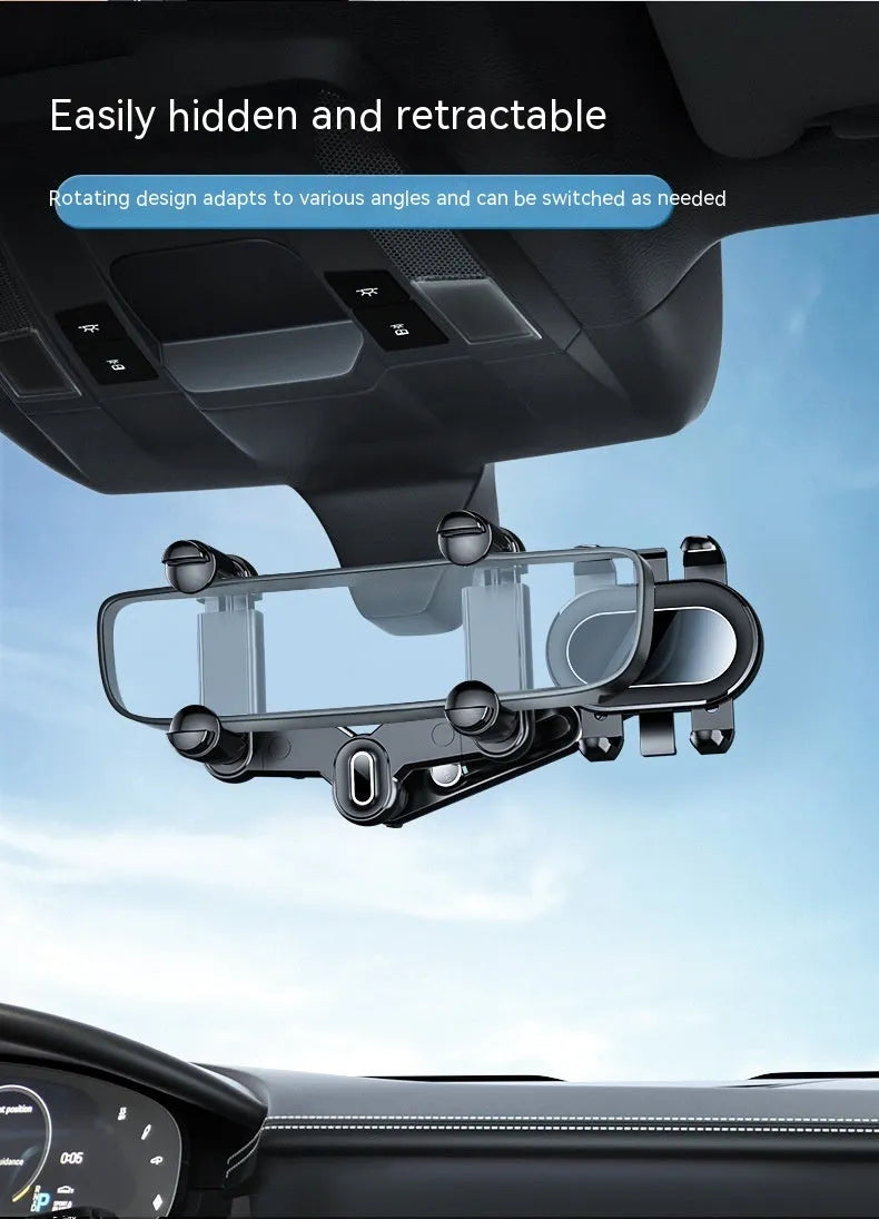Universal car rearview mirror bracket ABS plastic phone holder with upgraded folding rod