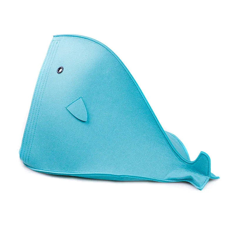 Foldable felt pet nest in blue, size 40x40x50cm, made from non-woven felt, tear resistant and washable