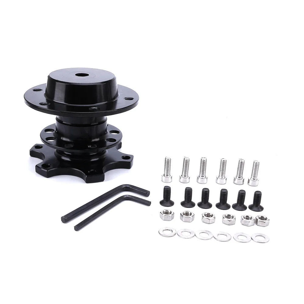 Car steering wheel quick release adapter showing multiple colour options