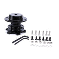 Car steering wheel quick release adapter showing multiple colour options