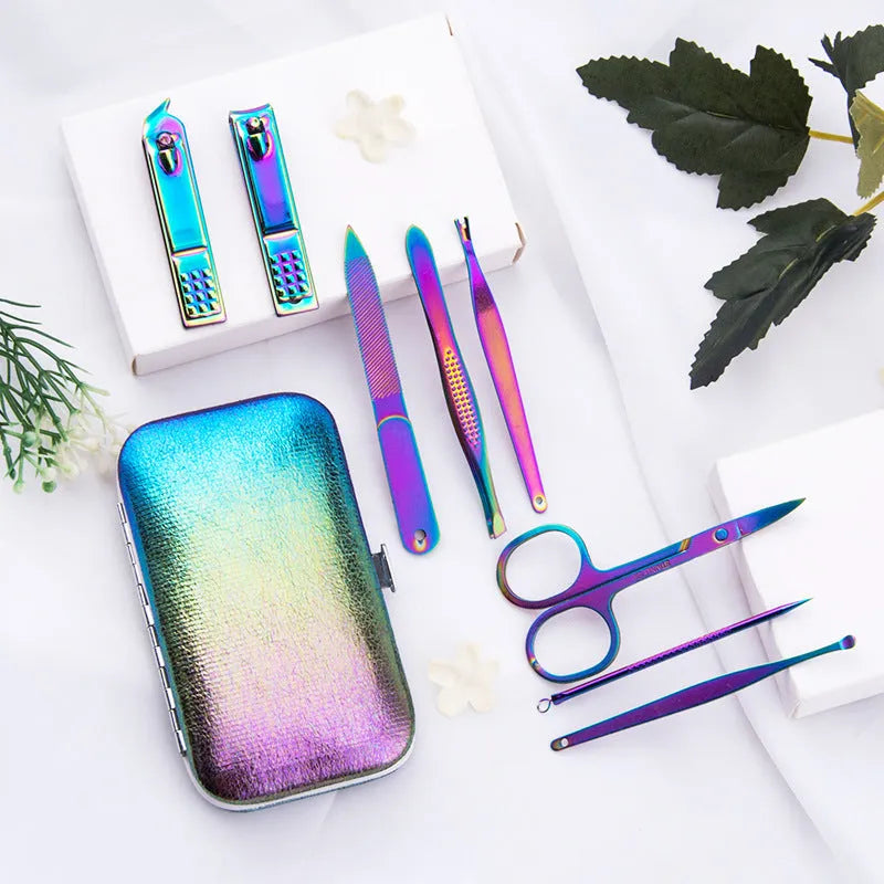 8-piece stainless steel nail clippers set with custom logo option