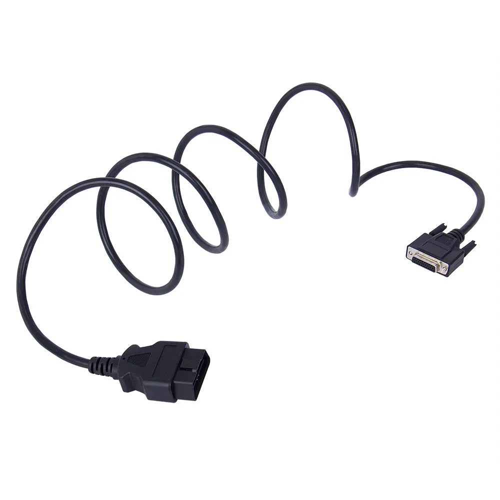 Black OBD2 male to DB26 female extension cable 180cm with two connectors