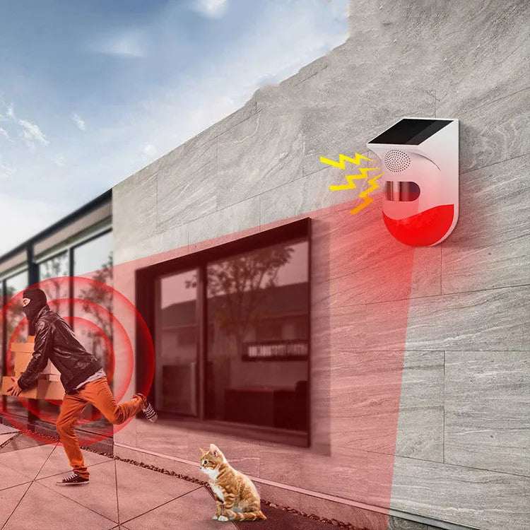 Solar-powered infrared security alarm with wireless GSM communication for outdoor perimeter protection