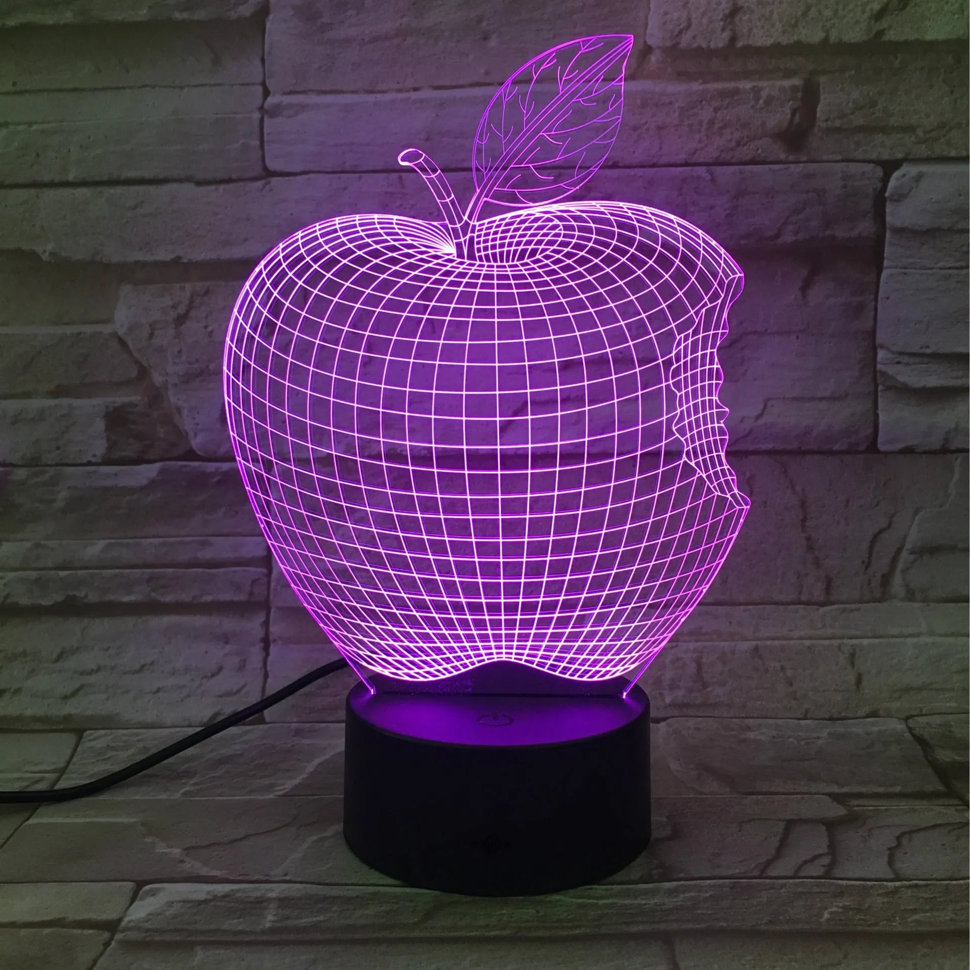 A colourful 3D fruit-shaped LED night light with a touch control panel.