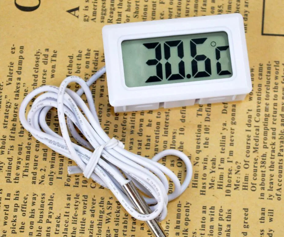 Digital thermometer for aquarium fish tank measuring water temperature with clear display