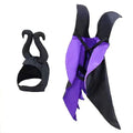 Halloween pet bat cloak costume with matching pointed devil hat in red or purple colour