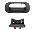 Black tailgate handle set for Chevrolet Silverado, ABS and metal replacement part, model XH-A-623