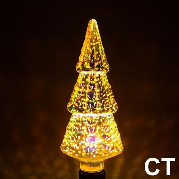 3D projection LED decoration bulb casting a firework pattern on a wall