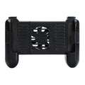 Black cooling Bluetooth mobile game controller for Apple iPhone, showing compact design.