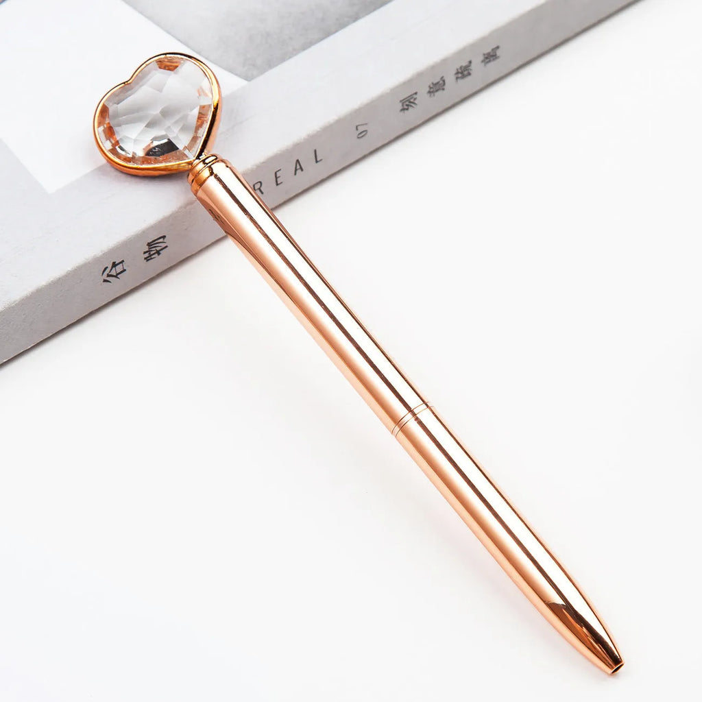 Creative Crystal Love Ball diamond metal pen in golden, rose gold, or silver colour