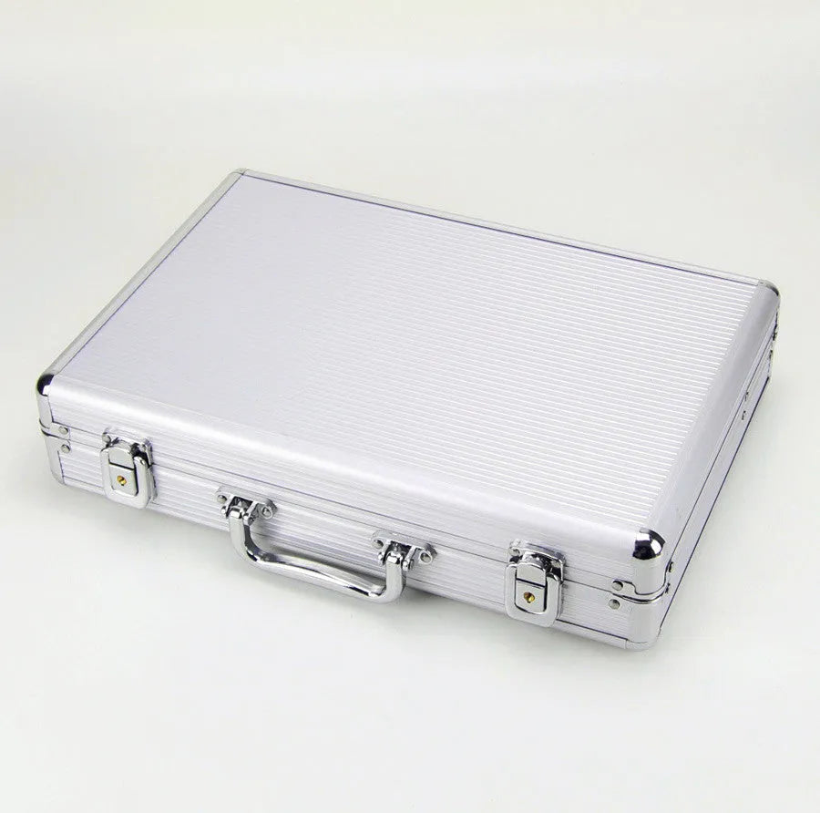 Aluminium alloy watch display box with 24 slots, portable case, 38x26x8cm, colour as picture