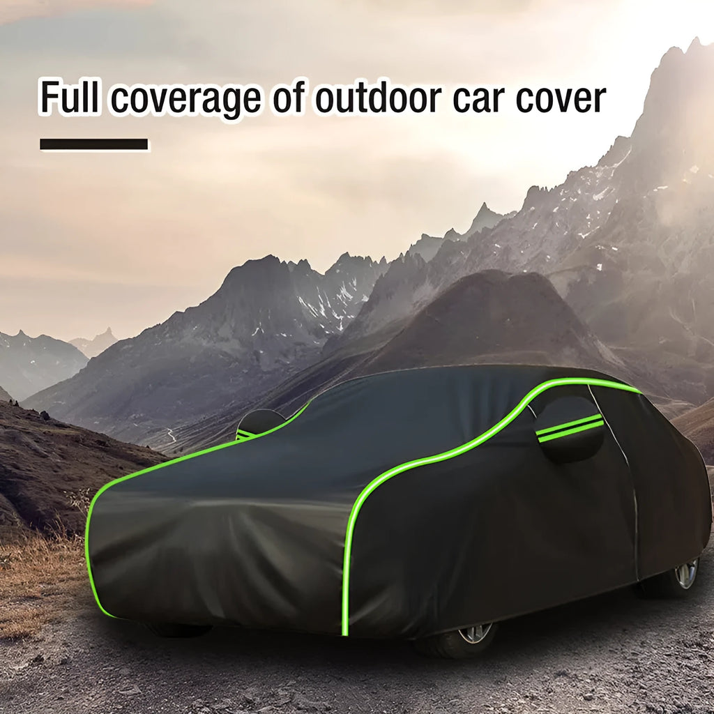 Black portable waterproof sunscreen car cover made from Oxford cloth for general vehicle models