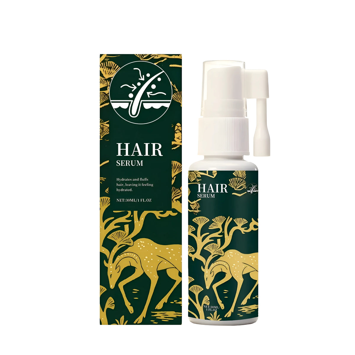 30ml hair care spray bottle with ginger root oil and rosemary oil, water-based mist with glycerin and vitamin E