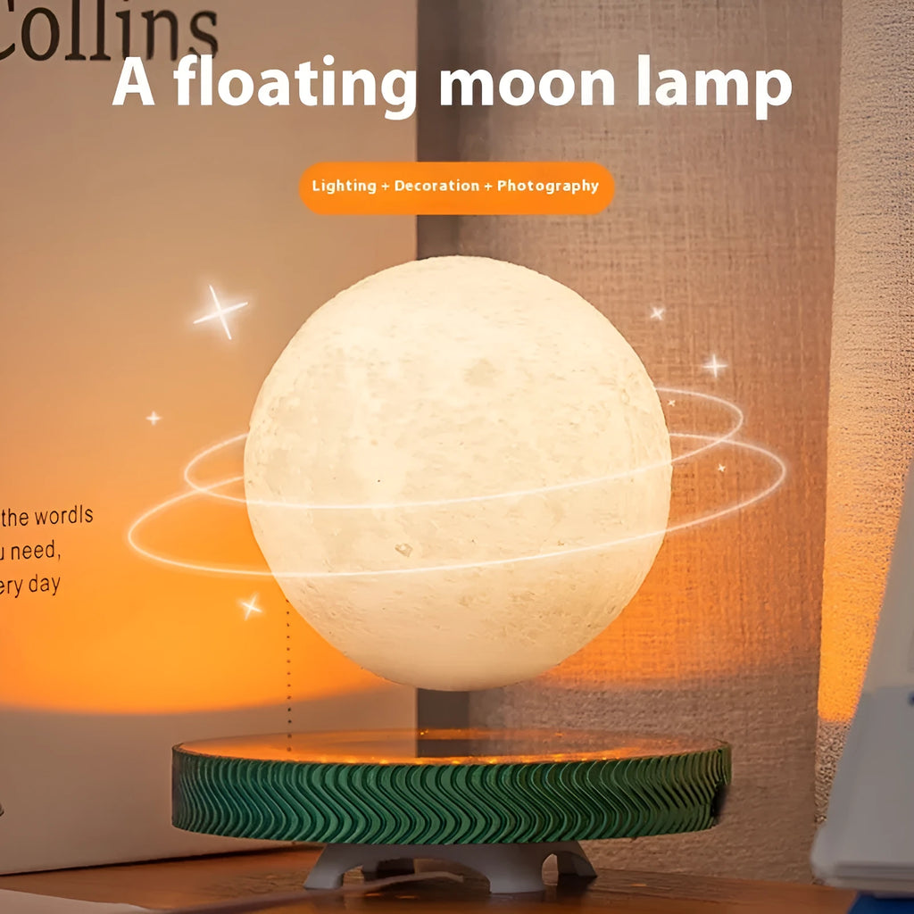 Magnetic suspension moon night lamp with floating 3D printed planetary model