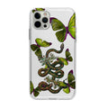 Creative funny butterfly snake silicone phone case for iPhone, transparent frosted finish