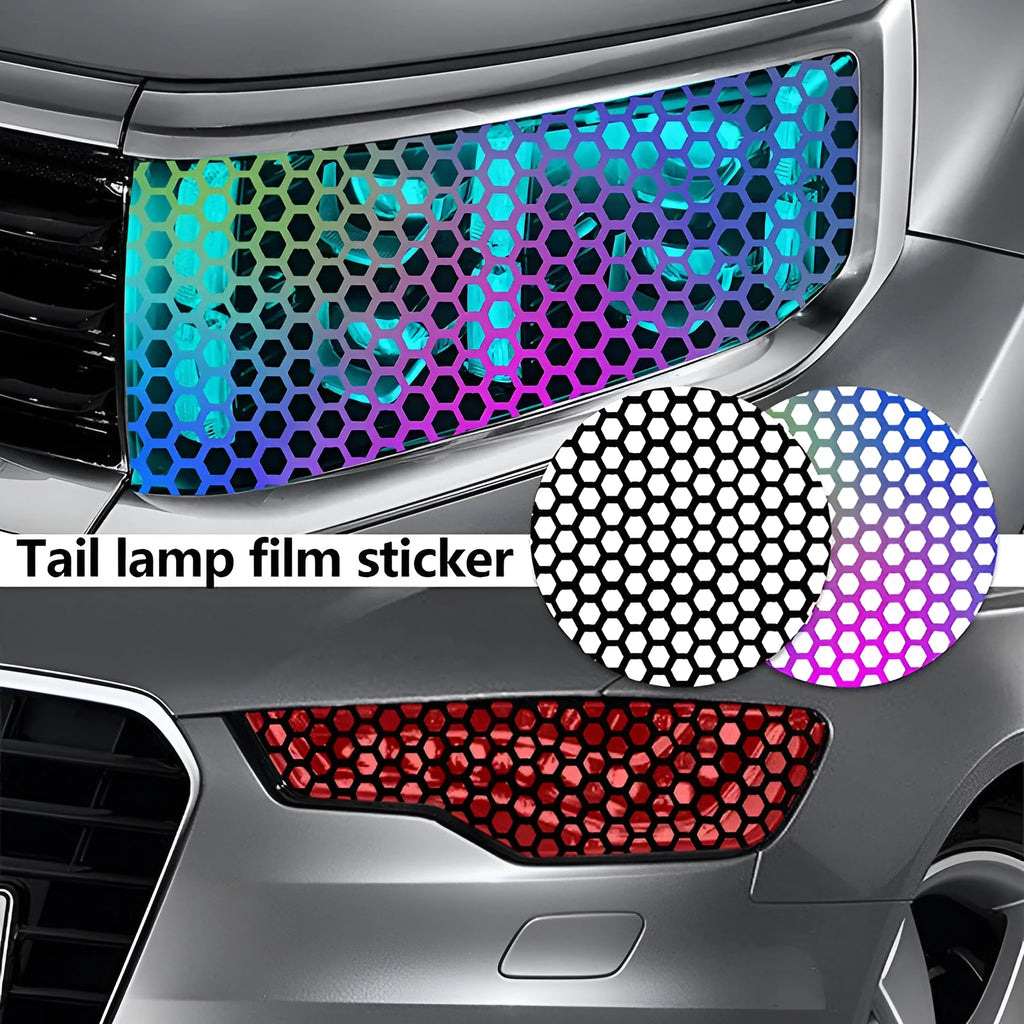 Black honeycomb pattern car taillight decoration sticker measuring 48cm by 30cm