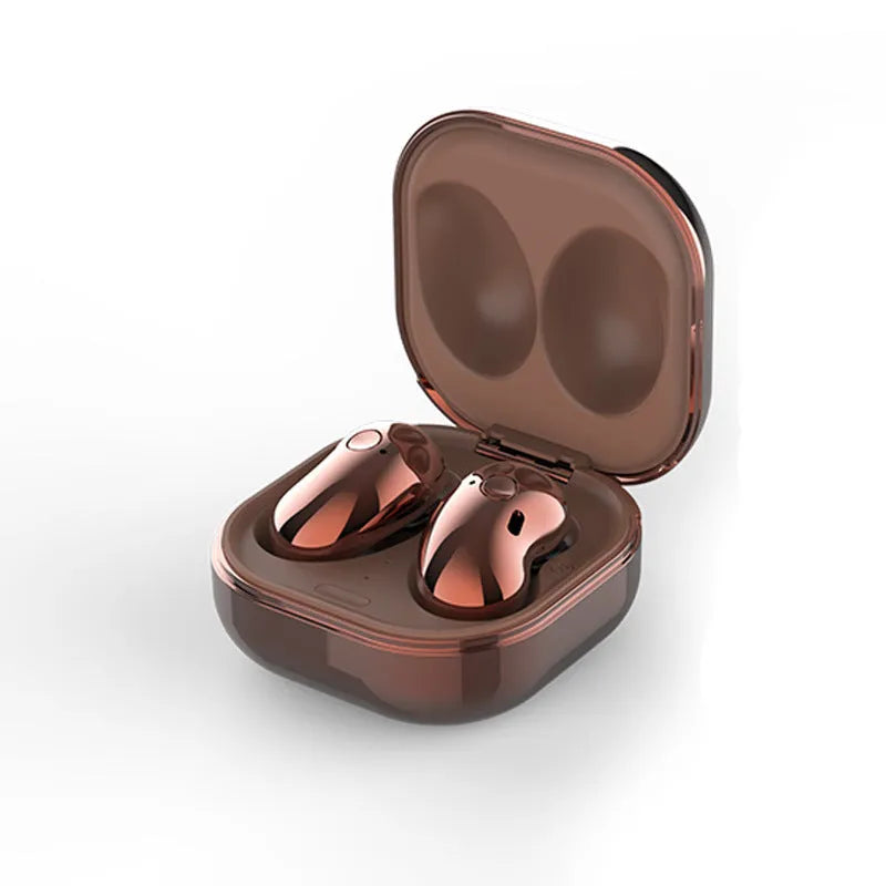 Black Bluetooth 5.0 wireless sport earbuds with IPX4 waterproof rating and built-in microphone