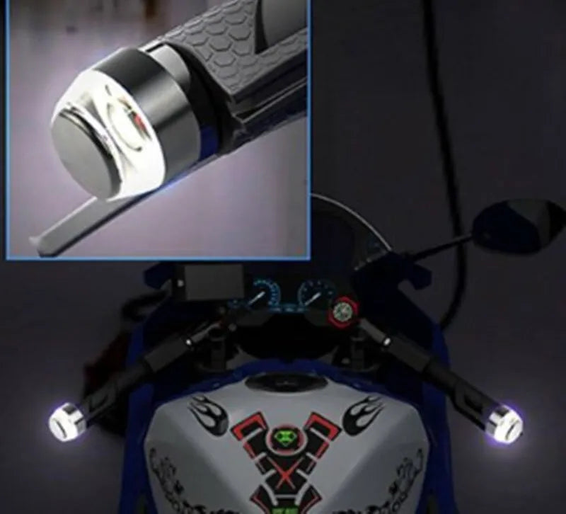 Fashion Motorcycle Handle LED Turn Signal Light ABS DC 12V universal fit set white yellow LED