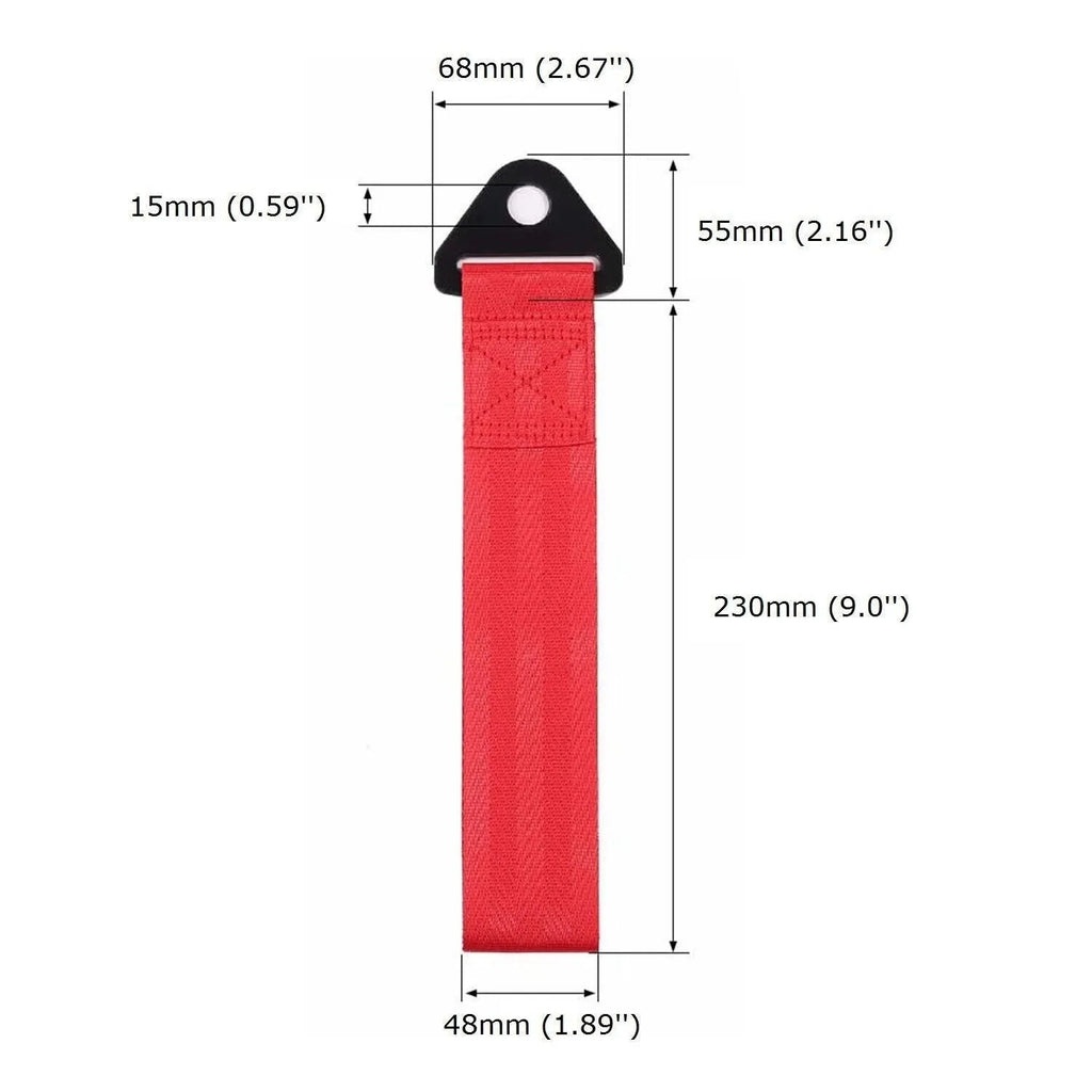 ABS nylon automotive trailer rope with front bumper ribbon in red, blue, purple, gold, or black colour options