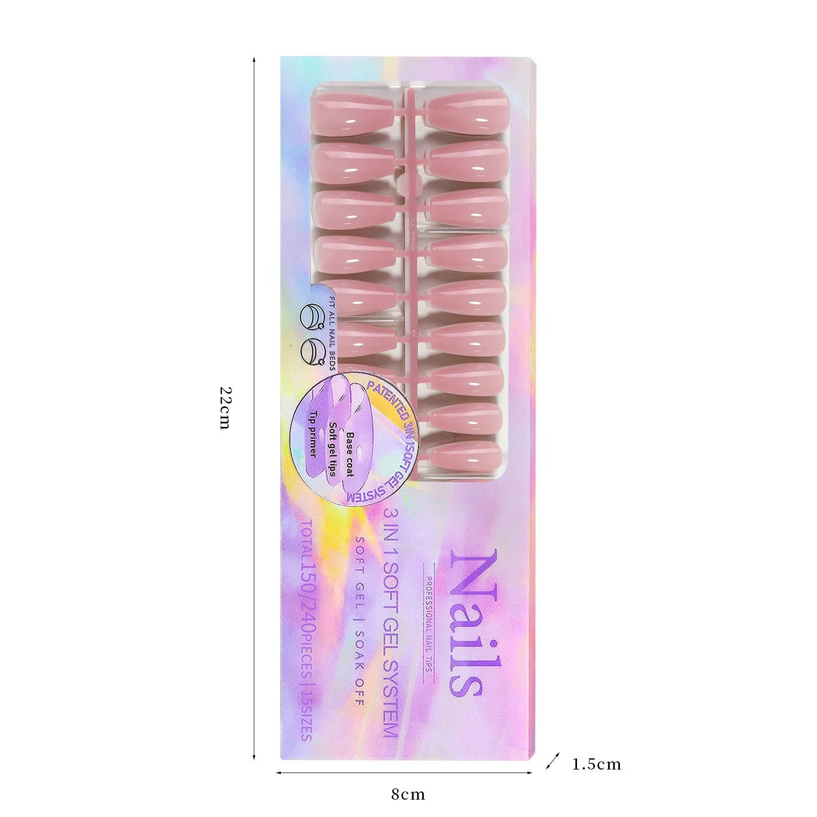 Removable seamless nail stickers in eight nude colour variations for women