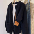 Soft Wind temperature-sensitive viscose fibre sweater coat in beige, long sleeve cardigan style
