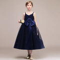 Girls blue chiffon princess dress for banquet and evening party, available in sizes 100cm to 160cm