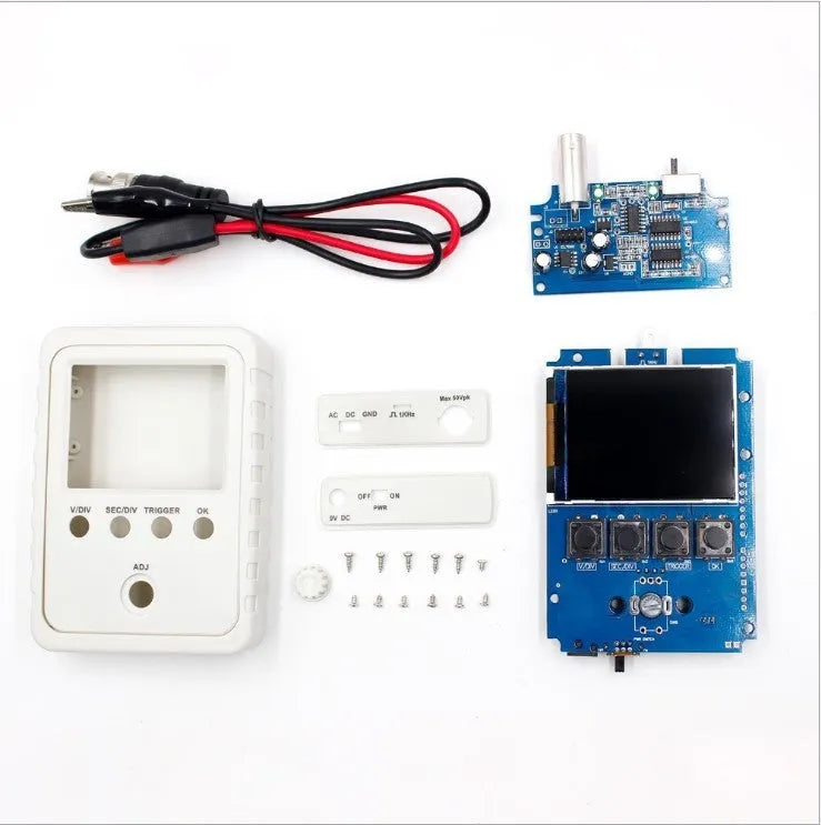Oscilloscope electronic teaching and training DIY kit with BNC probe and pre-soldered analog board
