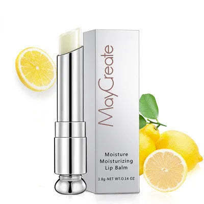Tube of colour changing lip balm with pH reactive tint, 3g net weight, Lemon and Strawberry options