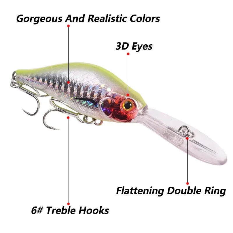 Little Fat Man deep diving mino fishing lure, 10.5cm long and 15g weight, shown in colour option A.