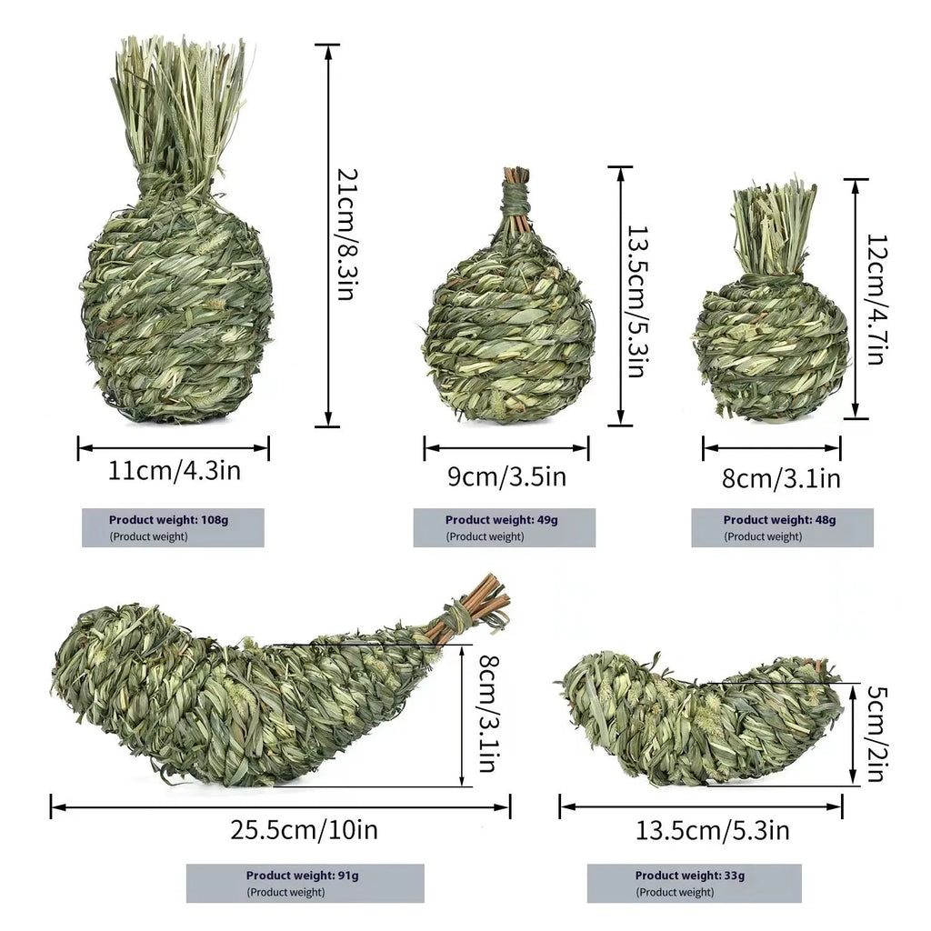 Pet Rabbit Relieving Stuffy Toys Timothy Grass Guinea Pig Bite Gnaw Molar Snacks Apple Banana Eggplant Pear Pineapple 25 8cm 8 12cm 9cm 13.5 5cm 11 21cm Small Animal Chew Enrichment Accessories