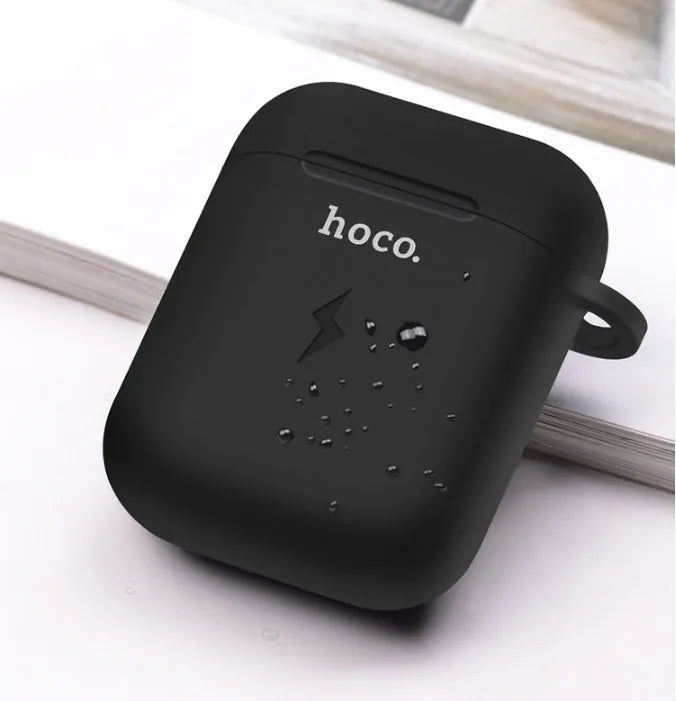 Hoco silicone headphone case for AirPods in black with wireless charging support