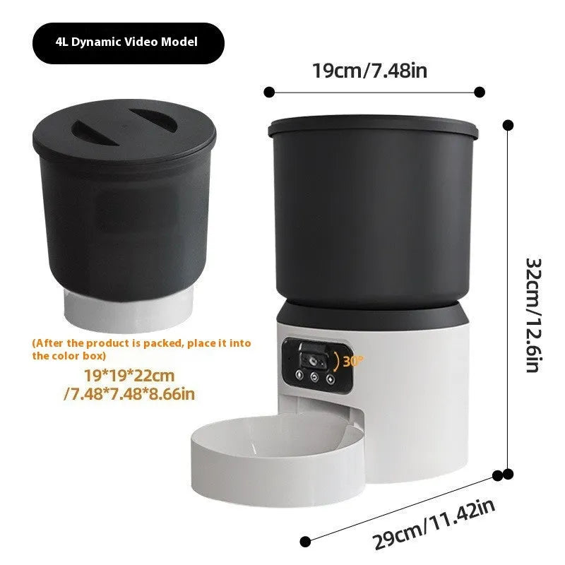 4-litre automatic pet feeder with digital control panel and stainless steel food bowl