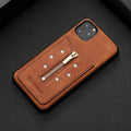 Black PU leather zipper phone case for iPhone with anti-fingerprint finish, shown open.
