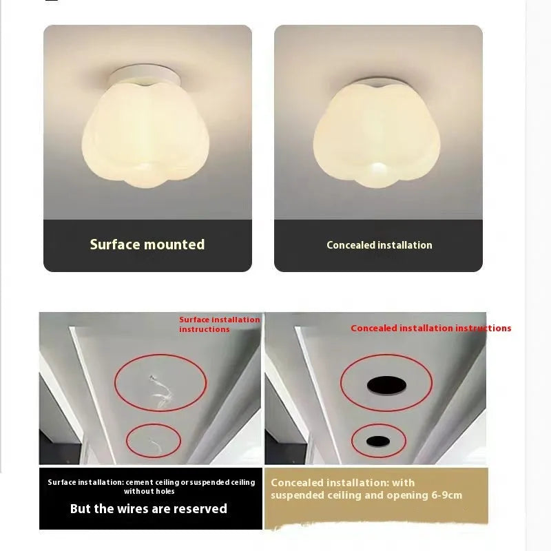 Surface mounted concealed ceiling lamp with LED warm, white, or tri-colour illumination for living room or corridor
