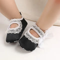 Baby toddler princess shoes with cotton upper, Velcro fastening, and non-slip sole on a white background