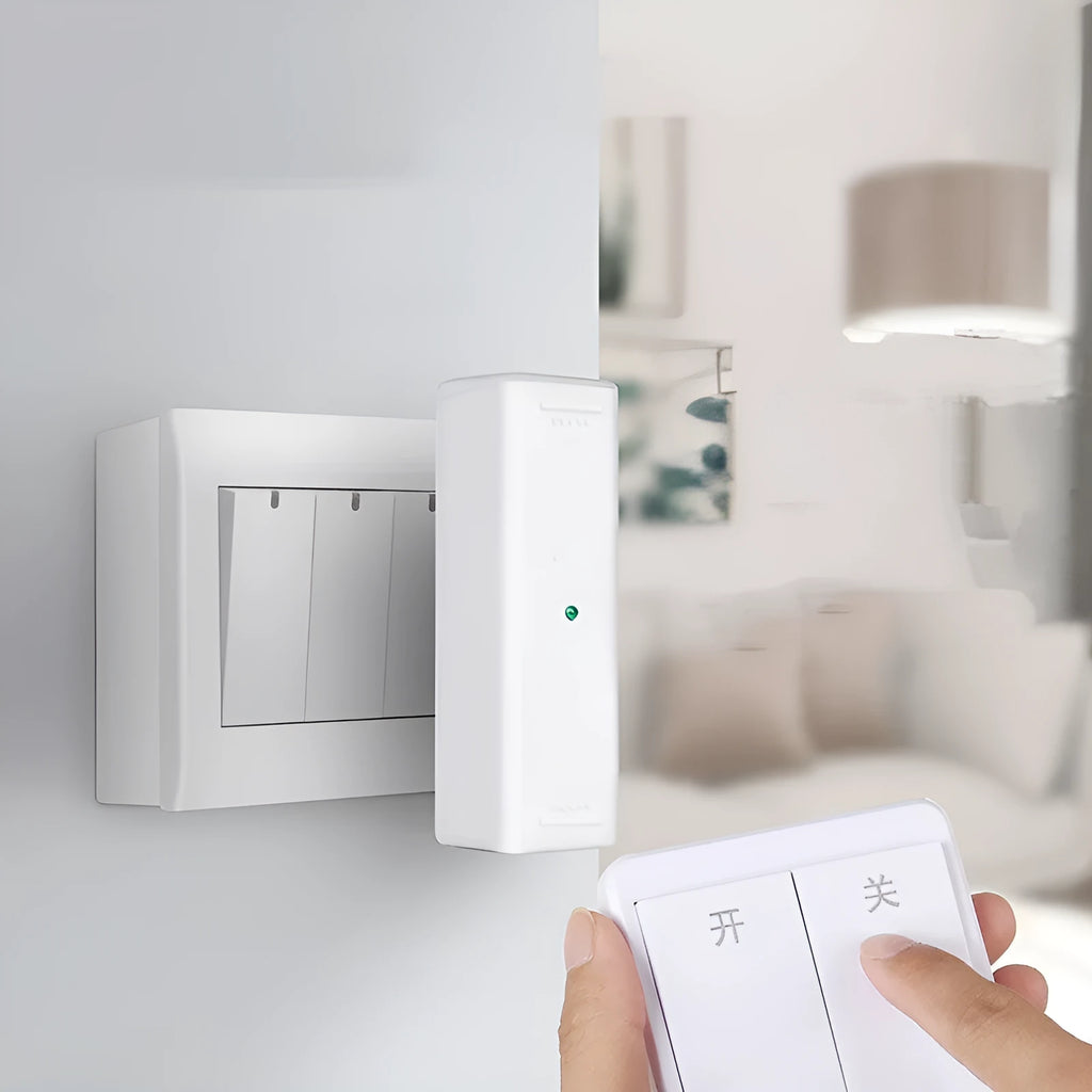 Gold and white wireless voice control light switch remote with USB charging port