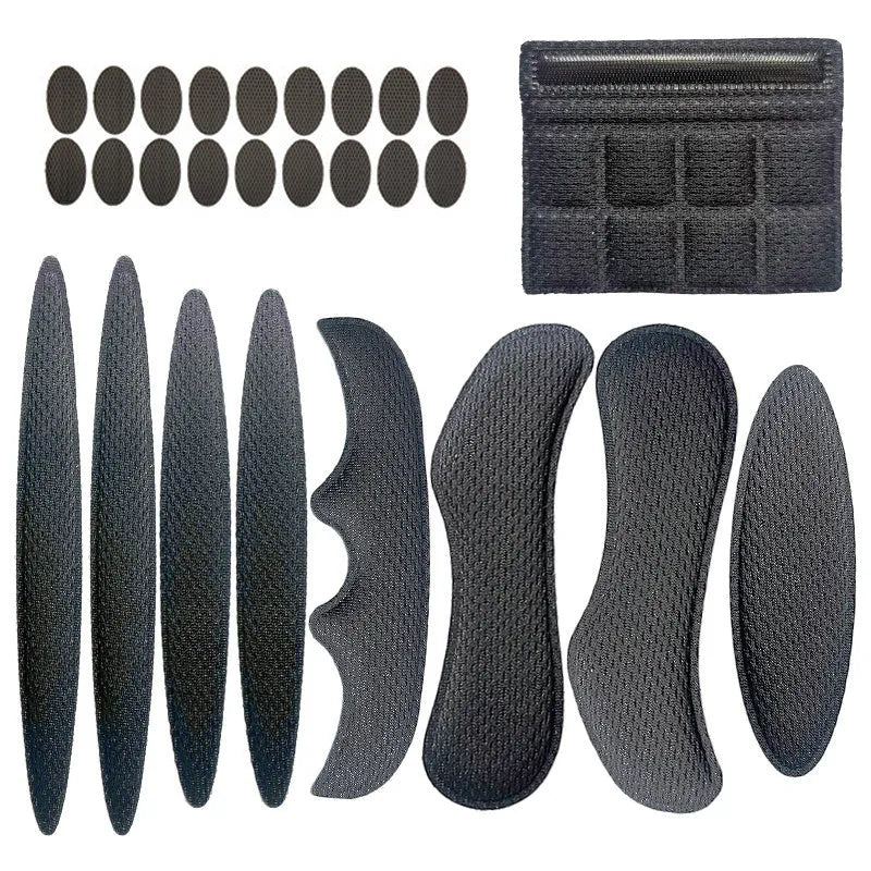Universal cycling helmet lining with breathable sponge and Velcro chin pad in four colours.