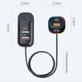 Black plastic YQ5 multi-function car charger with super fast charge plugged into a car socket
